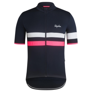Koszulki Rapha Brevet Lekkie Cycling Męskie Granatowe Różowe | LQJXPF538